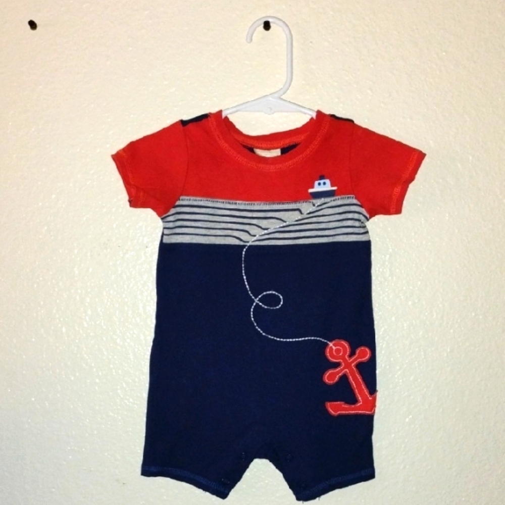 Nautical Baby Romper with Anchor Design